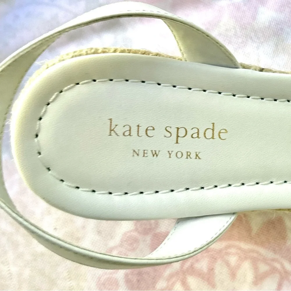 Kate Spade Taiya White Size 8 Scalloped Wedges Espadrilles EUC Beachy